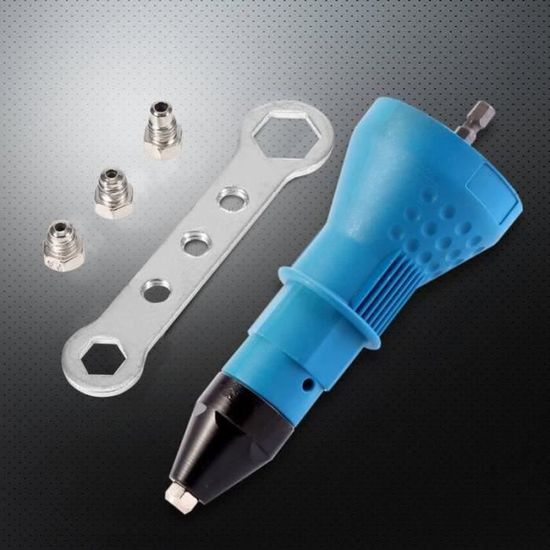 Pistolet à Riveter Sans Fil Compatible Batteries Milwaukee M18 - Moteur Sans Balais, Lumière LED - Inclut 3 Adaptateurs (3-5 Mm) Et 60 Rivets