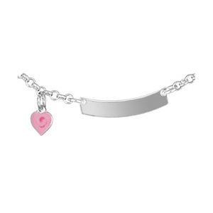 Collier prénom bébé plaque 1/2 lune jaseron et coe