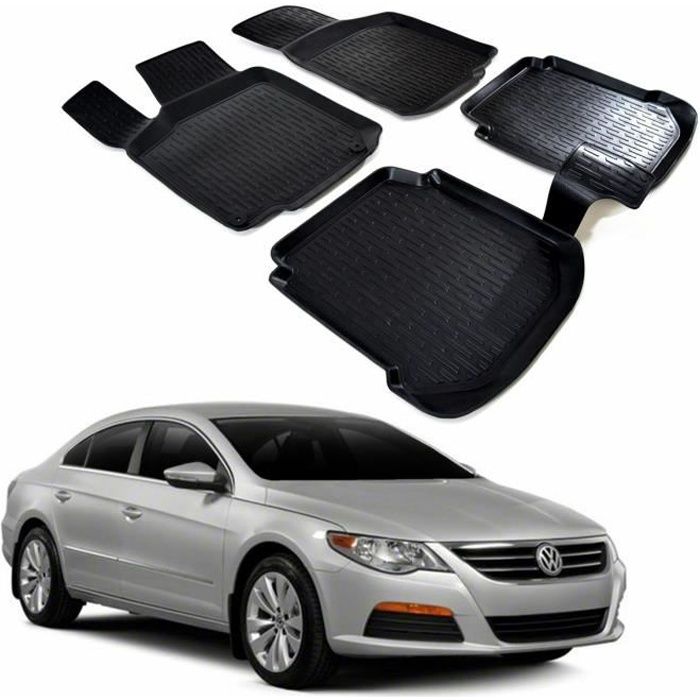 - 3D TAPIS DE SOL EN CAOUTCHOUC PREMIUM COMPATIBLE AVEC PASSAT CC 2005-2015 4 pièces SCOUTT