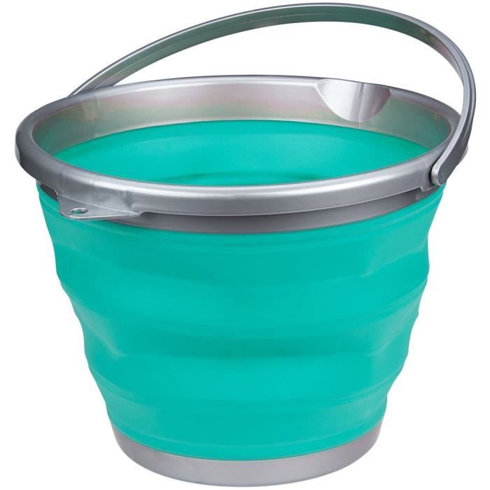 ABBEY CAMP Seau pliable - 15 L - En TPR et Polypropylène - Poids : 750 g - Vert