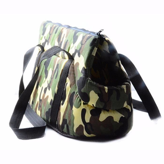 Abrrlo sac à dos pour chien Sac classique pour petit chien, Chihuahua, sac à dos confort - Type Camouflage Green-M