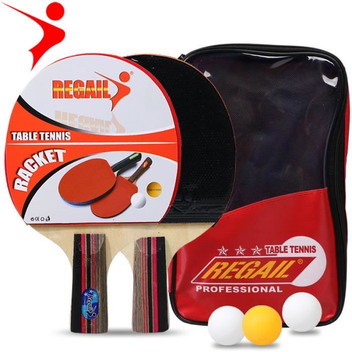 2 Raquette Ping Pongpour debutant livre avec 3 Balle,Set De Tennis De Table