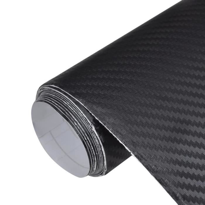 Film Fibre de Carbone 3D Vinyl Noir 152 x 200 cm pour Voiture