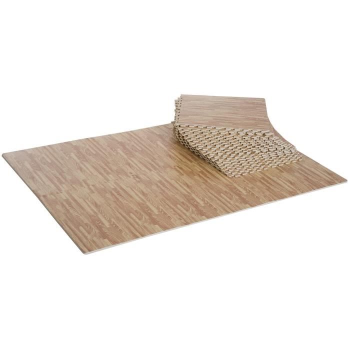 Sol en mousse HOMCOM Tapis en Mousse de Protection Sol Tapis de Fitness 62 cm x 62 cm x 1 cm avec Bordures Tapis Puzzle 25 pi&eg322