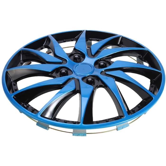 2 Pièces 14 Pouces Bleu Noir Réplique Enjoliveurs Couverture De Cas De Roue De Voiture Caps pour Véhicule Tronc Automobile Auto Caré
