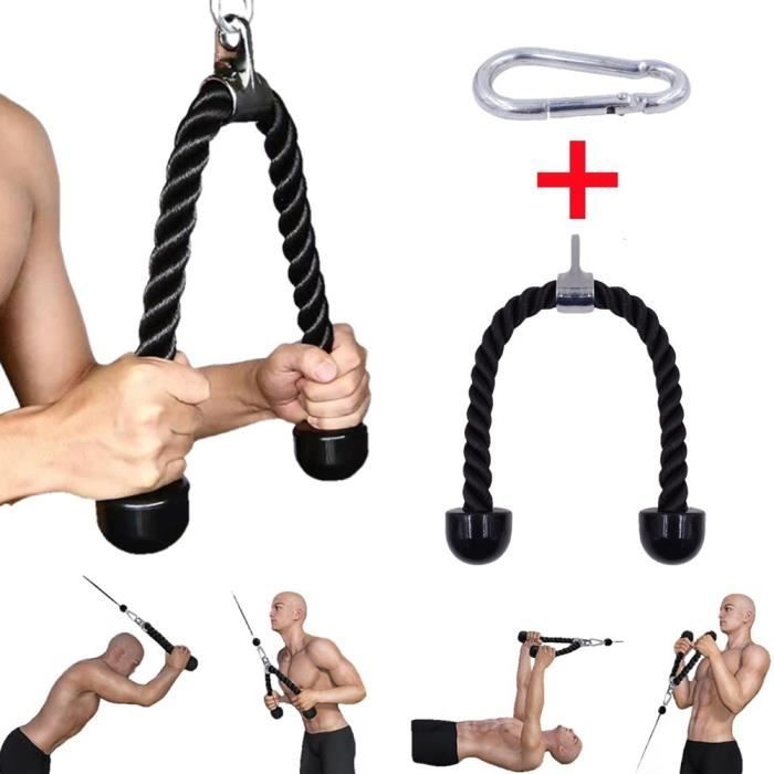 Poulie Musculation avec Corde Triceps, Corde à Tirer pour Le Fitness pour Exercice Avant Bras Epaules Deltoïdes