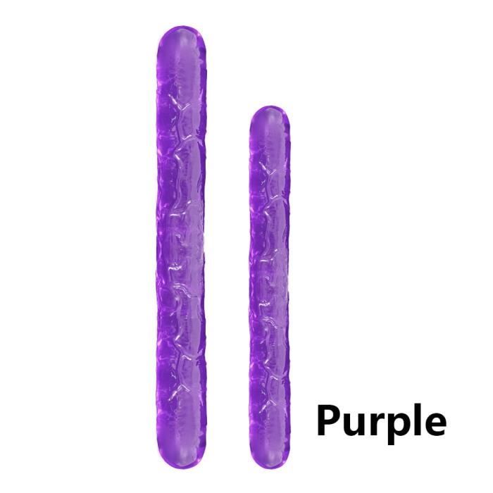 AUCUNE Sextoy,Sexe gros gode Double Dong pénis artificiel gelée lesbien vagin Anal Plug jouets sexuels pour - Type Purple L
