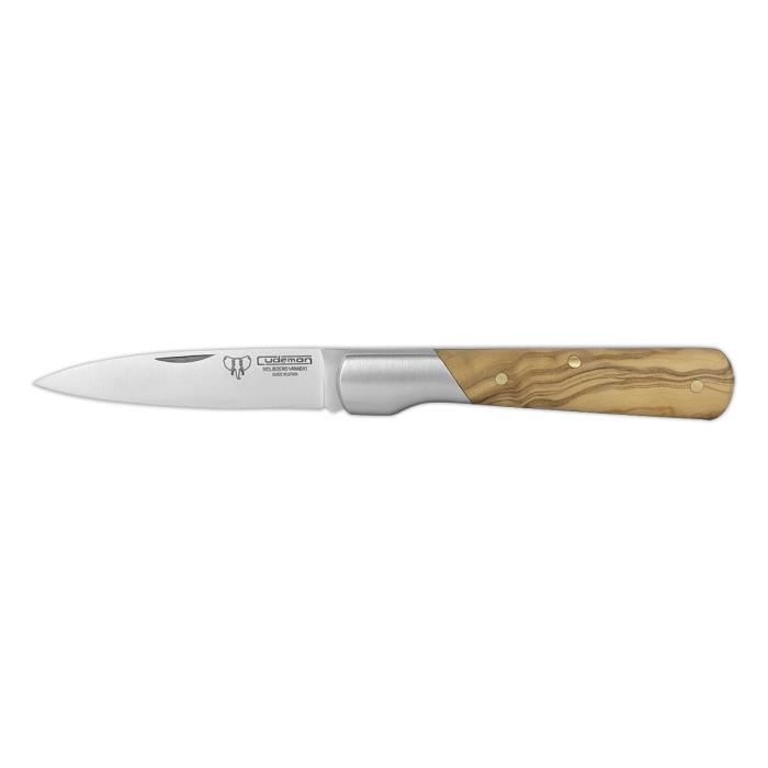 Couteau de poche Cudeman 450-L avec poignée de satin d'olive et de la lame 7 cm