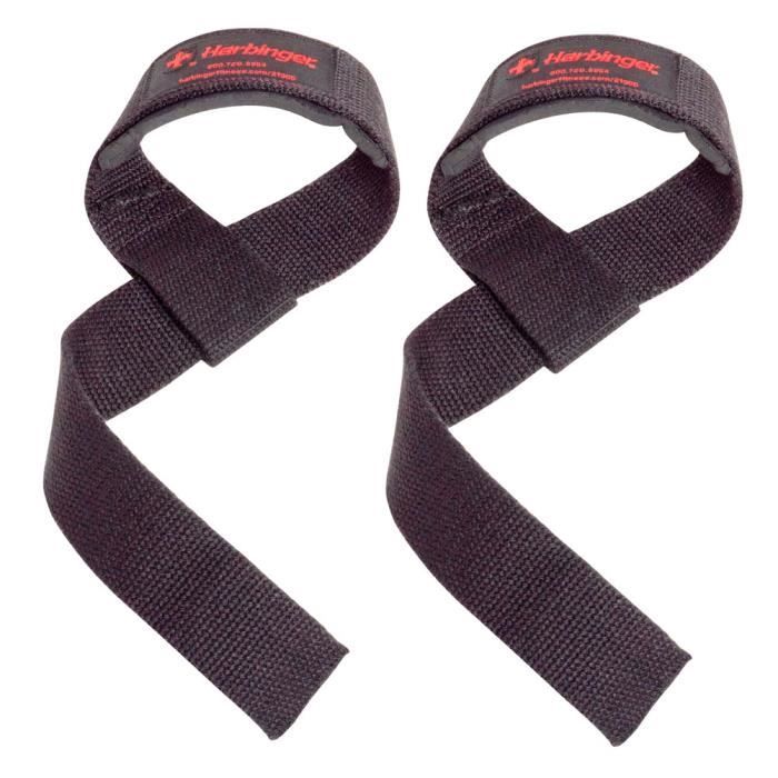 HARBINGER weightlifting padded cotton lifting straps [black]