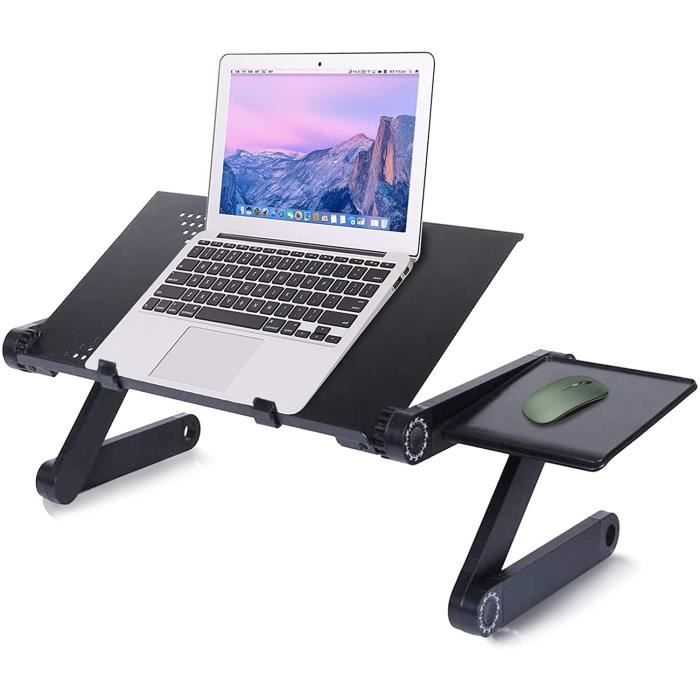 Support PC Table Ordinateur Portable Tablette COOCHEER Table de Lit Pliable Laptop Stand à rotation à 360 Degrés Réglable Léger