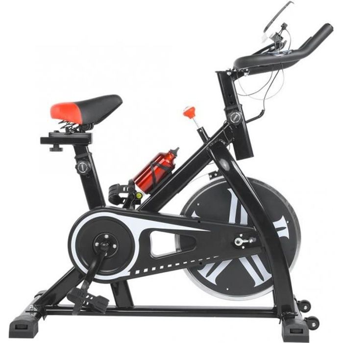 Vélo d'appartement Vélo biking spinning intérieur fitness,moniteur numérique, Charge Max 150kg - Noir