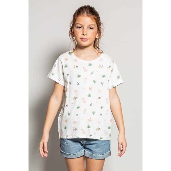 DEELUXE T-shirt imprimé floral ELINA Ecru