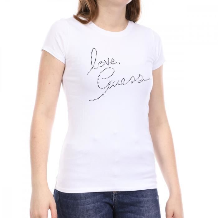 T-shirt Blanc Femme Guess Love