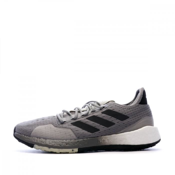 Chaussures de running grises homme Adidas PULSEBOOST