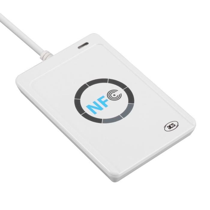 Lecteur intelligent sans contact RFID NFC ACR122U USB + 5 cartes M1 - blanc
