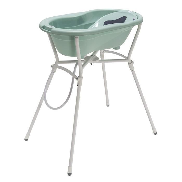 Rothobabydesign Rotho Babydesign set de bain complet avec baignoire et support pliant, 0-12 mois, Max 25kg, TOP, Vert suédois, -