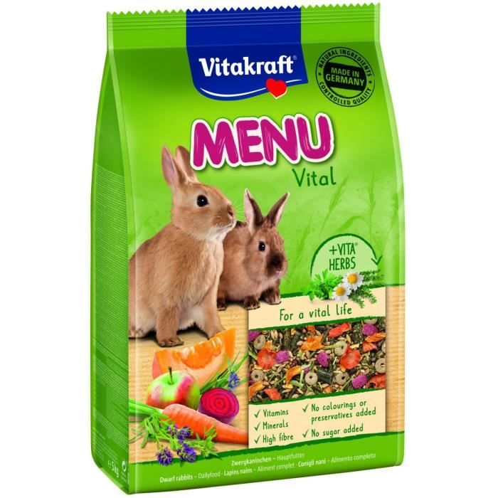 VITAKRAFT Menu - Alimentation complète pour lapins - 4 kg