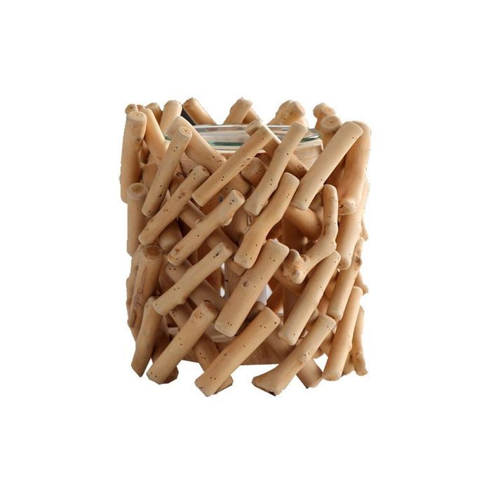 ZEN'AROME - Diffuseur par Chaleur Douce Calorya n°7 - En Verre et Bois - Diffusion jusqu'à 20m² - 13,5 x 16 cm
