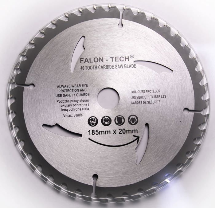 Lame De Scie Circulaire Saxton 185 Mm - 80 Dents TCT - Pour Coupe Aluminium, Bois, Plastique - Alésage 20 Mm (réducteur 16 Mm Inclus) - 11