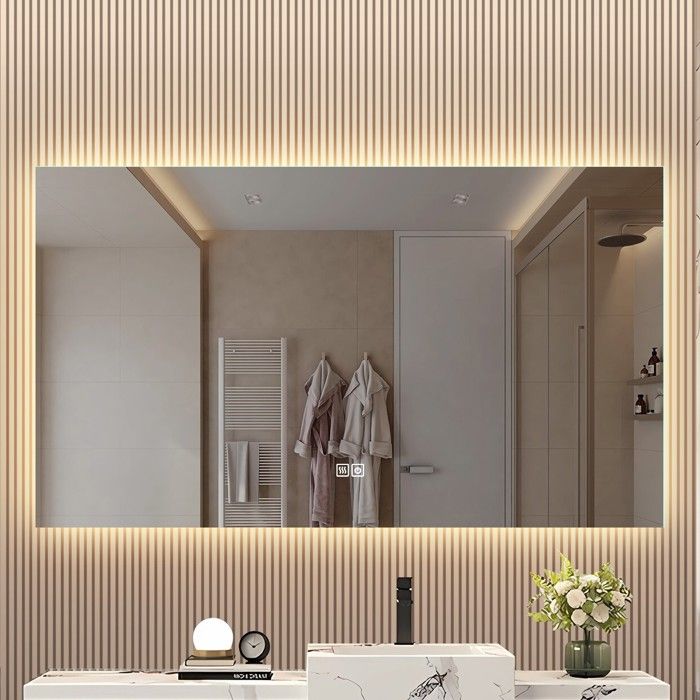 Miroir Salle De Bain Avec LED FORAM L49 - Sur Mesure, Bluetooth, Station Météo, Anti-buée, Garantie 2 Ans - 6