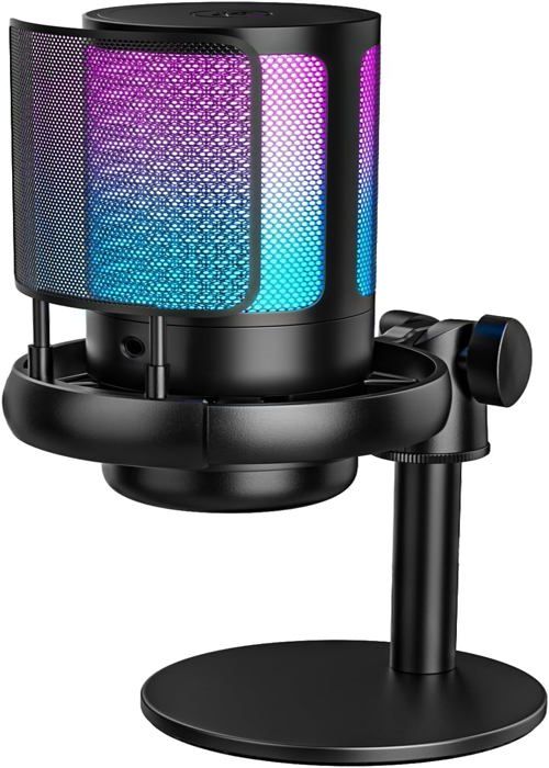 Rgb Microphone À Condensateur 24 Bits 192 Khz，Micro Gaming Avec 7