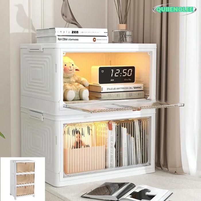 XUEXINGJIA-Armoire de rangement amovible blanche avec roues universelles - 3 tiroirs grande capacité - 64*28*39cm