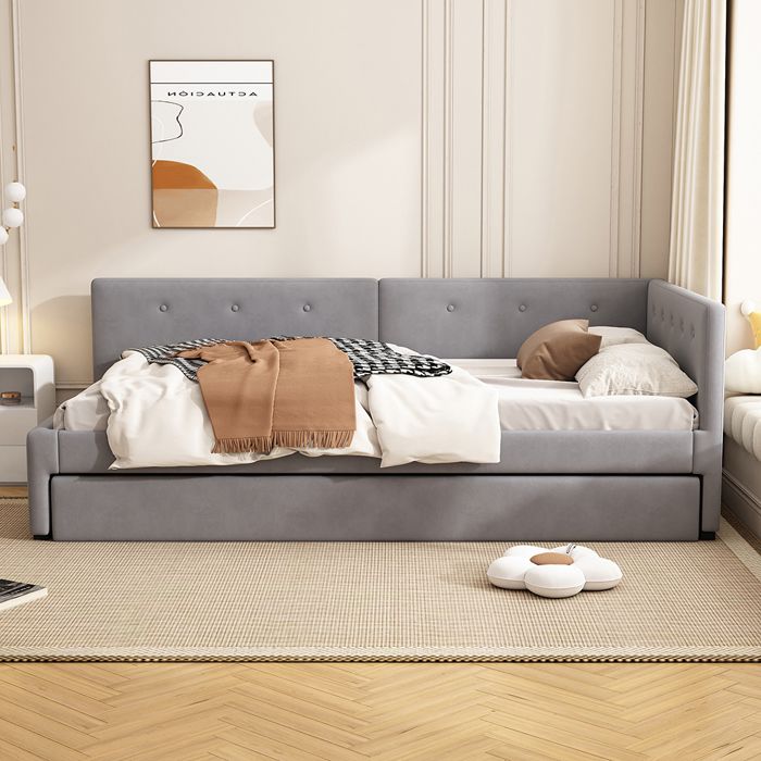 Lit 90x200 cm avec tiroir canapé-lit lit de jour Lit Gigogne lit simple - SWEIKO - Gris Lit 90x200 cm avec tiroir canapé-lit lit de jour Lit Gigogne lit simple - SWEIKO - Gris