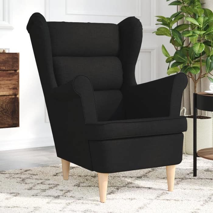 vidaXL Fauteuil noir 74x84x100 cm tissu fauteuil relax fauteuil de salon chaise de chambre à coucher chaise longue 4016897