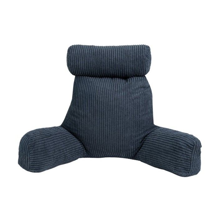 Coussin de lecture déhoussable Velours Côtelé - Bananair - Bleu foncé Fabriqué en France