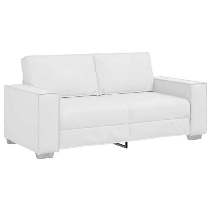 LMT - TOP@Canapé Loveseat - Design 2 places - 2 personnes Classique - 140 cm avec coussin Blanc Faux cuir CC83624