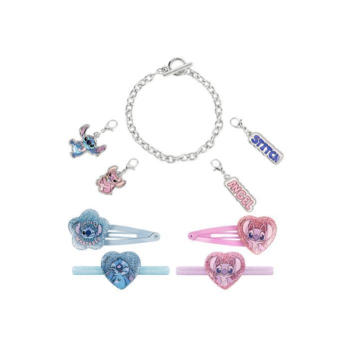 Kit Création de 9 Bracelets Disney Stitch Multicolore – Coffret Bijoux Enfant