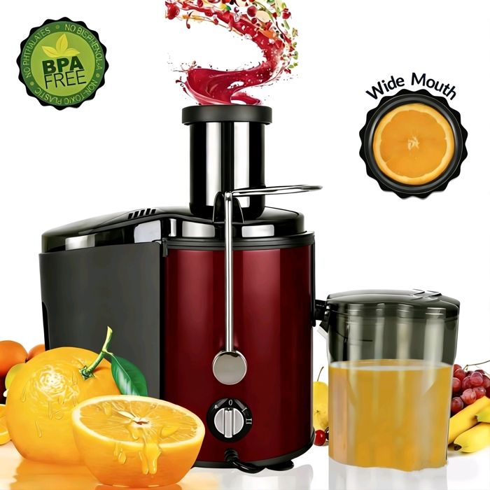 Extracteur de jus - presse-agrumes 400W 450 ml - 1200 tr/min - Extracteur de Jus Fruits Légumes - 3 vitesses -Rendement en jus 99 % - Prumya