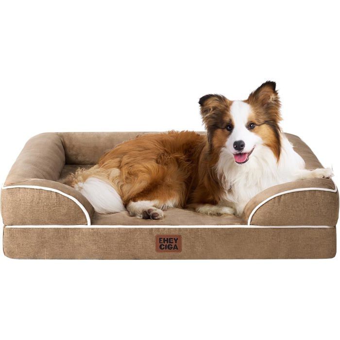 Panier Chien Xxl Orthopédique 104x685x16.5 cm Mémoire De Forme Déhoussable Lavable Canapé Imperméable Camel
