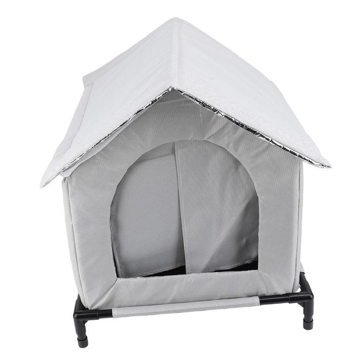 Mothinessto Maison extérieure pour chat Niche dextérieur pour chat résistante à leau chaude et à la pluie animalerie parc Gris