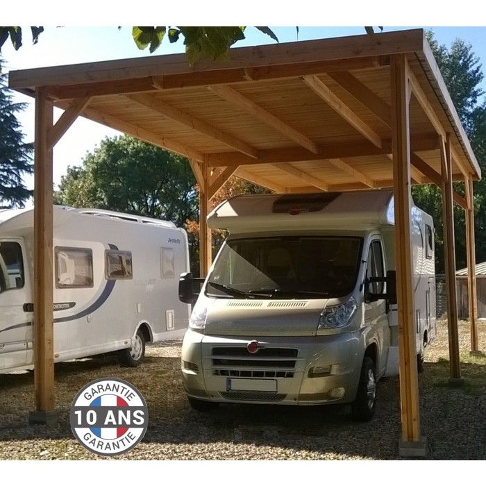 Carport camping car Bois Douglas Français 30 m² – Toit