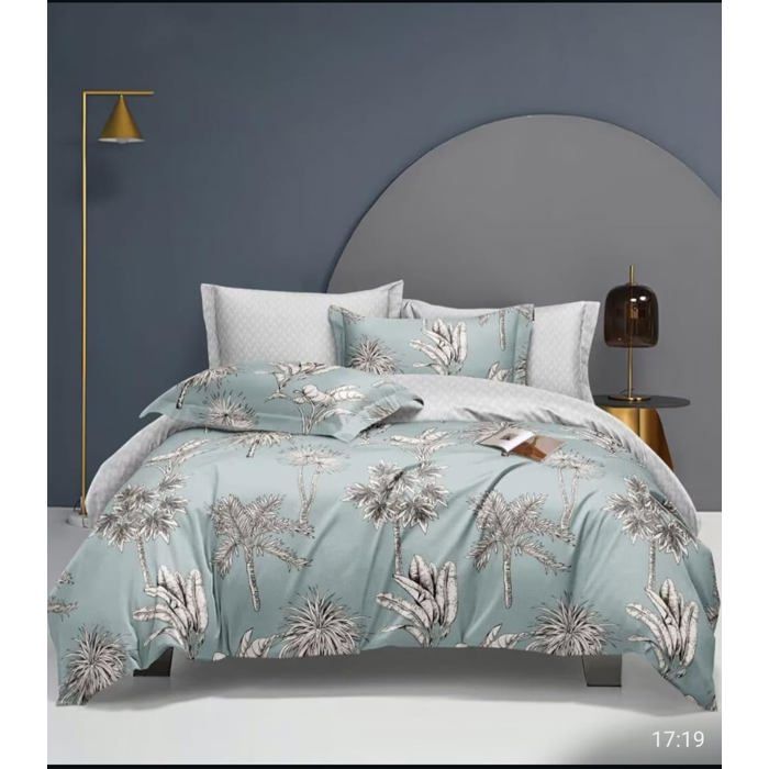 Parure de Draps 4 Pièces 140 x 190 cm – 1 Drap Plat + 1 Drap Housse + 2 Taies 65 x 65 cm – 100% Coton 57 Fils/cm² – GRIS
