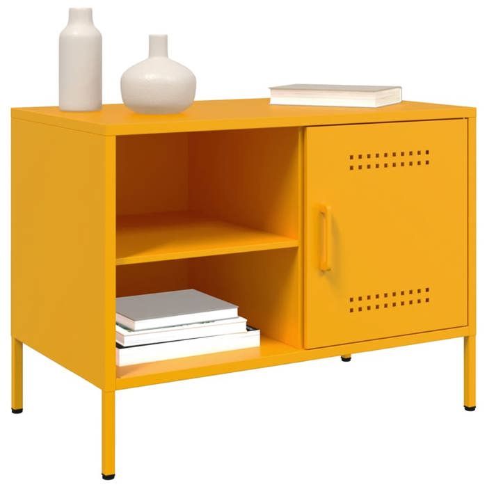 Armoires de Télévision - Jaune - Meubles Télé - 2 pcs - POUR SALON - jaune moutarde 68x39x50 5 cm acier T3531