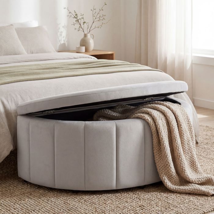 TECTAKE - banc rembourré - Banquette rembourrée Moon velours doux avec rangement capacité 150 kg 108 x 48 x 39 cm - gris TECTAKE - banc rembourré - Banquette rembourrée Moon velours doux avec rangement capacité 150 kg 108 x 48 x 39 cm - gris