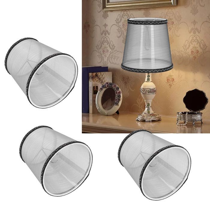 3pcs abat-jour tissu – Nosheir – E14 clip-on – lumière douce – salon ou chambre – 15x14x11cm