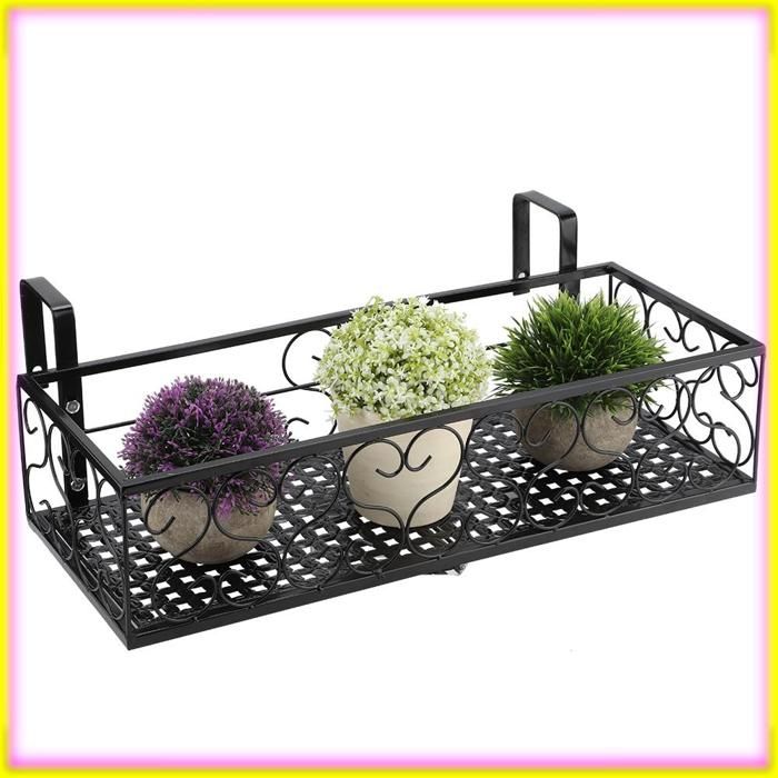 Balcon en fer suspendu support de fleurs support de pot stockage de plantes garde-corps étagère décoration