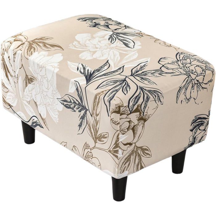 Élasticité Housse de Pouf Ottomane Housse de Tabouret Housse de Pouf Rectangulaire Housses de Repose-Pieds en Impression