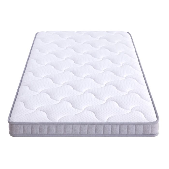SENVIRO matelas 1 place a ressorts ensaches 7 zones 90 x 190 x 10 cm memoire de forme fermete H3 OEKO-TEX