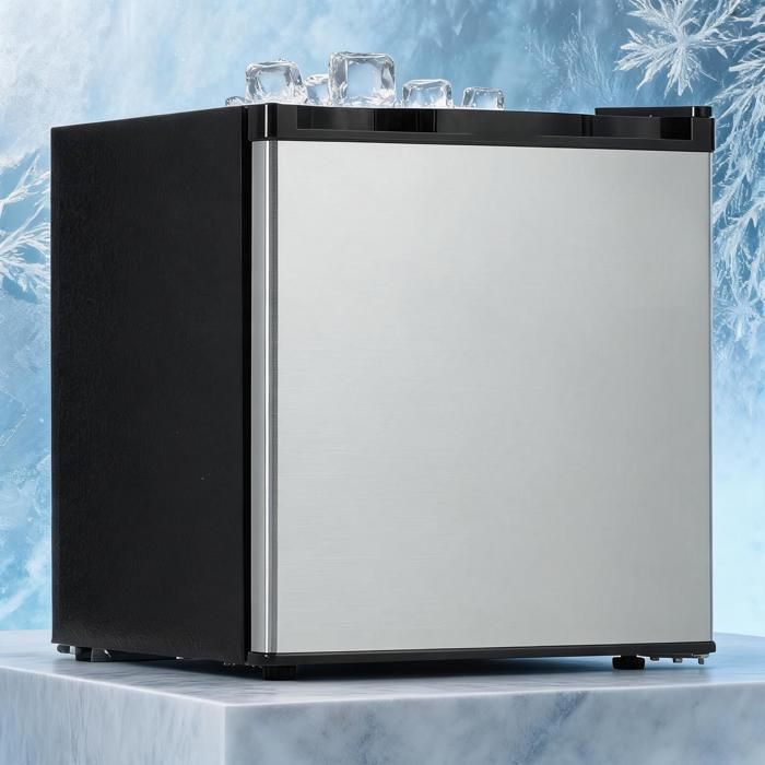 Mini réfrigérateur compact 45 L avec congélateur – Double porte – Thermostat réglable – Porte réversible – Pour chambre bureau