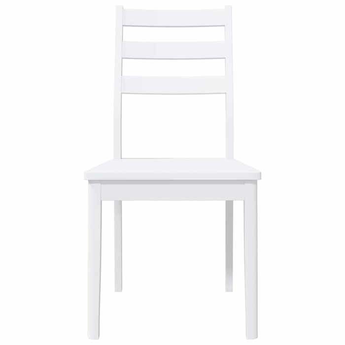 Chaises à manger 2 pcs blanc bois massif caoutchouc_2 ans garantie_53108