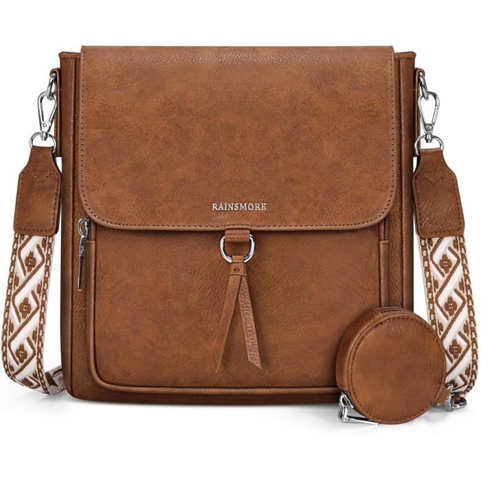 Sac Bandoulière Femme Cuir Pu Sac A Main Femmes Avec Bretelles Larges Réglables Sacoche Femme Bandoulière Avec Compartiment Multip