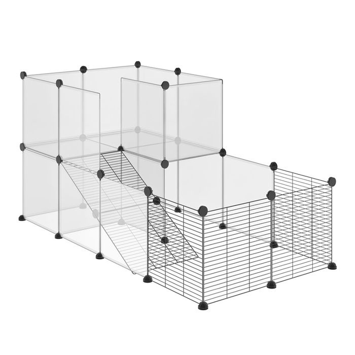 Enclos design DIY pour petits animaux 27 panneaux noir