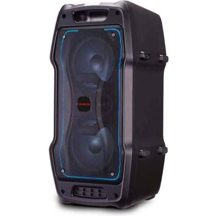 Enceinte de fête Aiwa KBTUS-400 BT, machine à karaoké, LED, boombox, microphones sans fil, télécommande