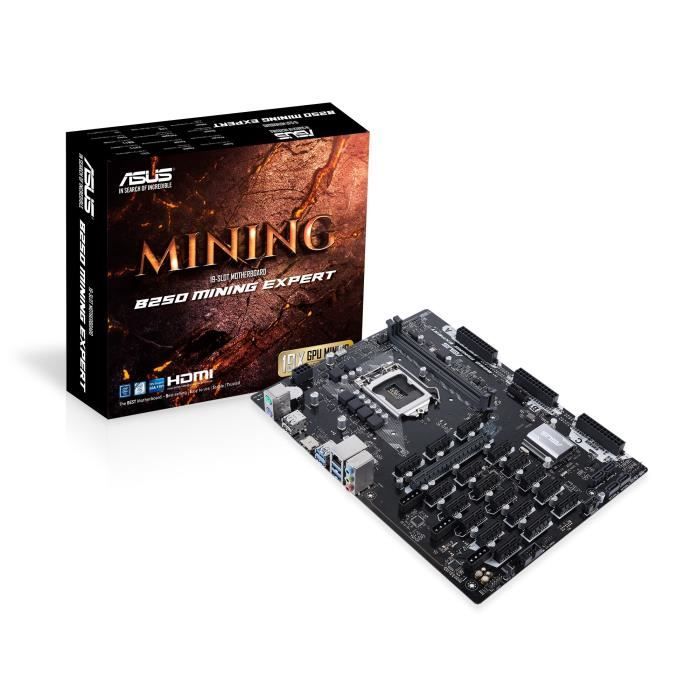 ASUS Carte Mère B250 Mining Expert - Supporte jusquà 19 CPU - 90MB0VY0 M0EAY0 - Asus