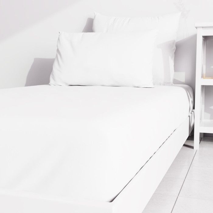 Drap housse uni 80x190 cm ZZZ blanc