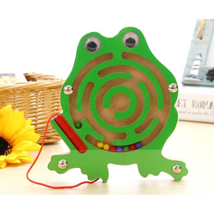Carehabi Labyrinthe Magnétique Montessori Fruits & Jus – Jouet Bois Éducatif 3-6 Ans – Tri Couleurs & Compter